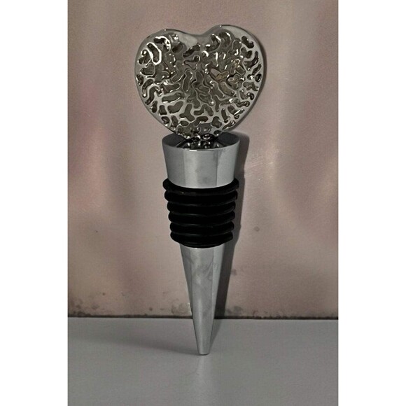 Patriotic Rhinestone-Encrusted American Flag Heart Wine Stopper - Ideal for Inde - Picture 3 of 6